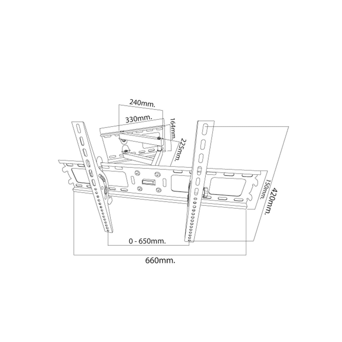 SOPORTE PARA TV UNIVERSAL BRAZO 32 - 60, 10 - 50CM, VMAX 600X400, 55KG.