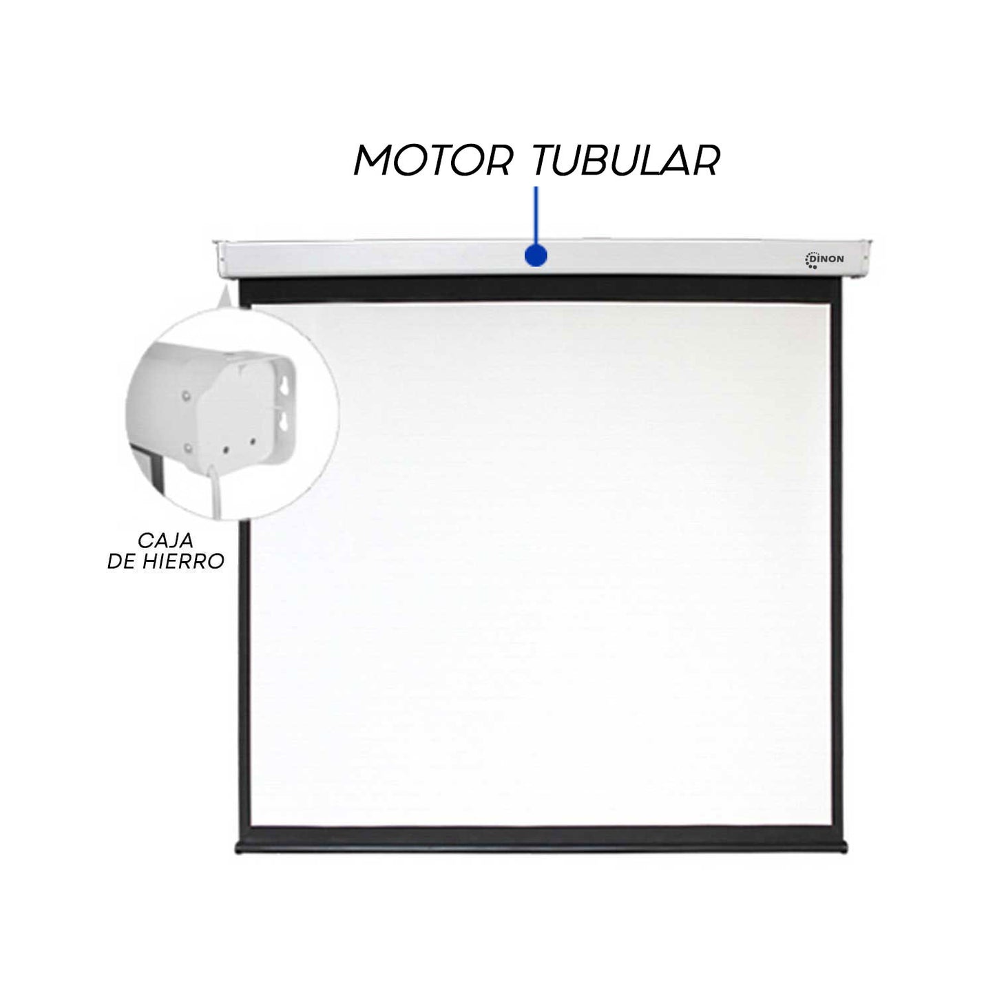 TELON ELECTRICO PREMIUM 1,80 X 1,80 (100") C/R, MOTOR TUBULAR, TELA FIBRA DE VIDRIO 1:1