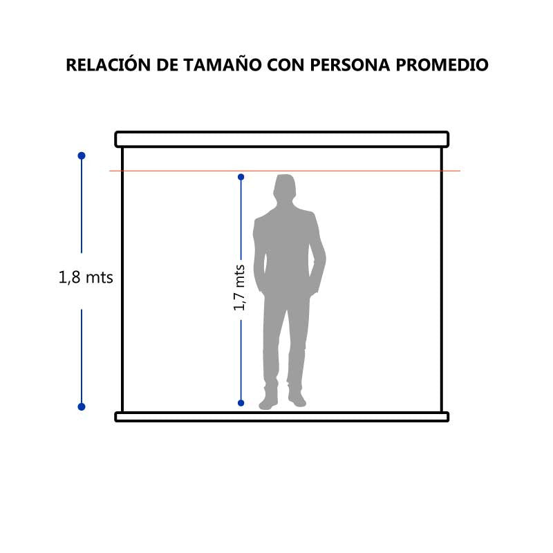 TELON ELECTRICO PREMIUM 1,80 X 1,80 (100") C/R, MOTOR TUBULAR, TELA FIBRA DE VIDRIO 1:1