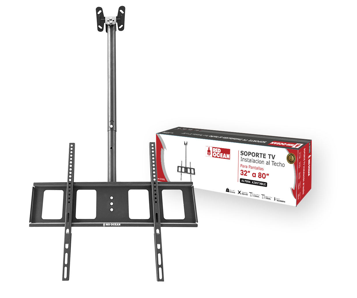 SOPORTE PARA TV A TECHO 32-80", 55-110CM, 30°, VMAX 600X400, 30KG, REDOCEAN