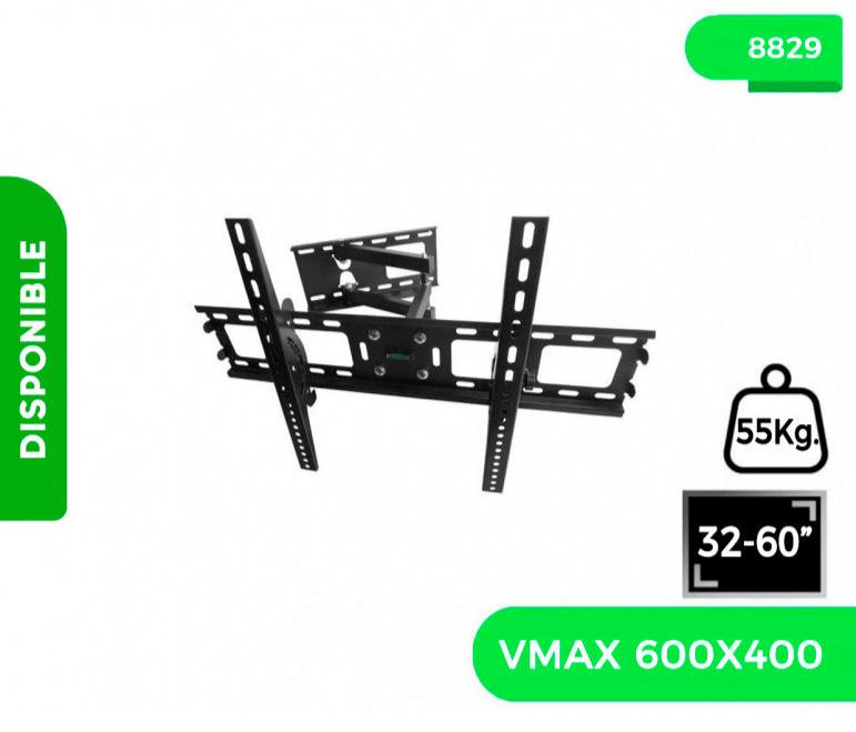 SOPORTE PARA TV UNIVERSAL BRAZO 32 - 60, 10 - 50CM, VMAX 600X400, 55KG.