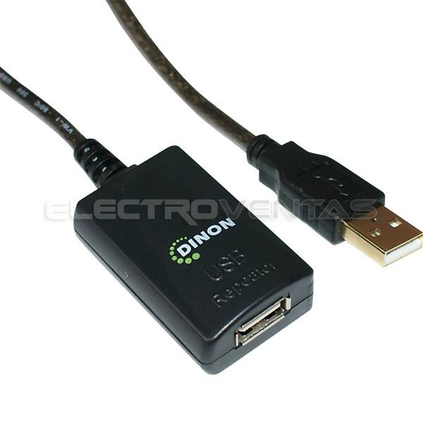 CABLE DE EXTENSION ACTIVO USB 2.0 A-A 5 METROS M/H DINON