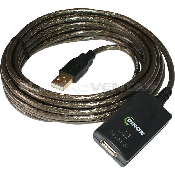 CABLE DE EXTENSION ACTIVO USB 2.0 A-A 5 METROS M/H DINON