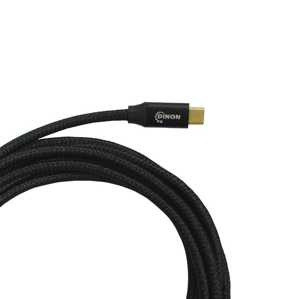 CABLE USB-C A USB-C 3.1, 10GBPS, 3MTS, CONECTOR METALICO, NEGRO DINON