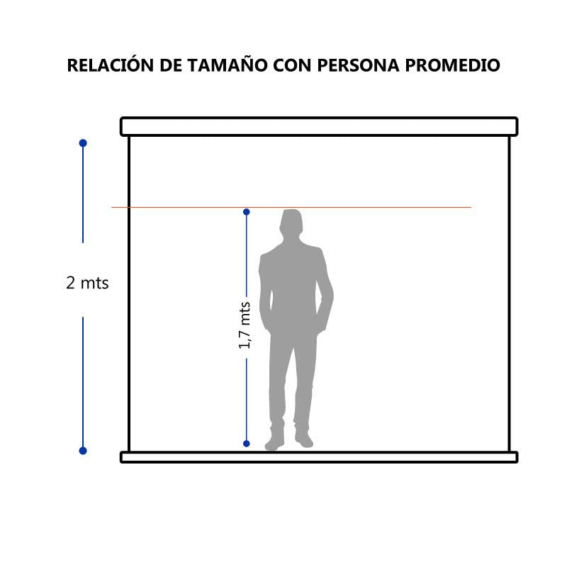 TELON ELECTRICO PREMIUM 2,00 X 2,00 (112") C/R, MOTOR TUBULAR, TELA FIBRA DE VIDRIO 1:1