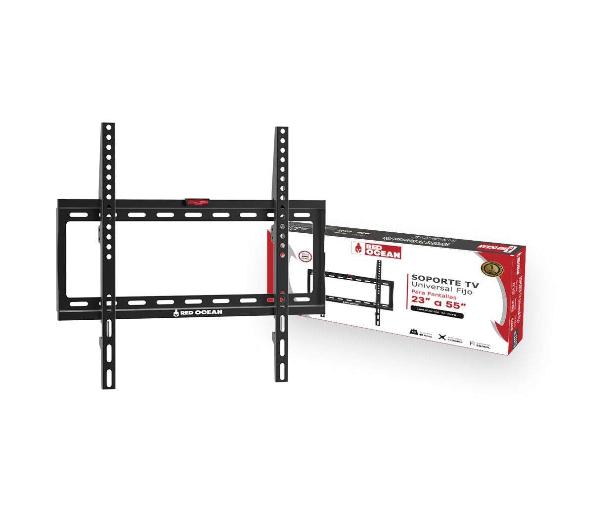 SOPORTE PARA TV UNIVERSAL FIJO 23-55" 1.2MM / 22CM. ANCHO VMAX 400X400, 40KG, REDOCEAN