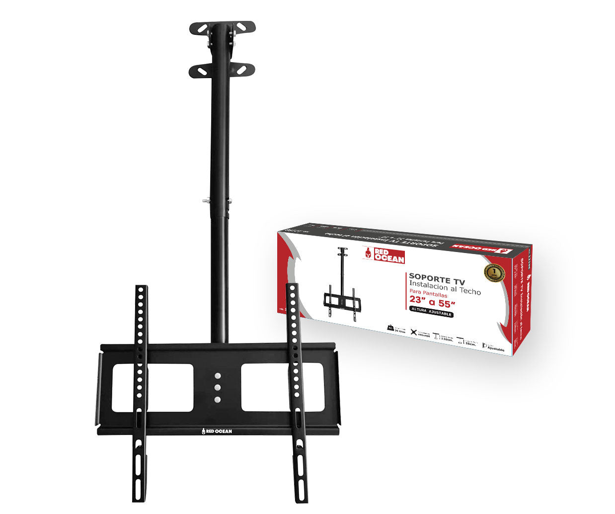 SOPORTE PARA TV TECHO 23-55", 55-110CM, 30°, VMAX 400X400, 30KG, REDOCEAN