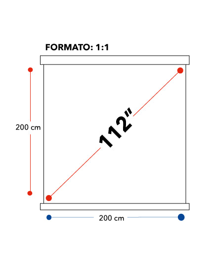 Telon Mural 2,00 x 2,00 Metros con SLR* (112" Diagonal) 1:1