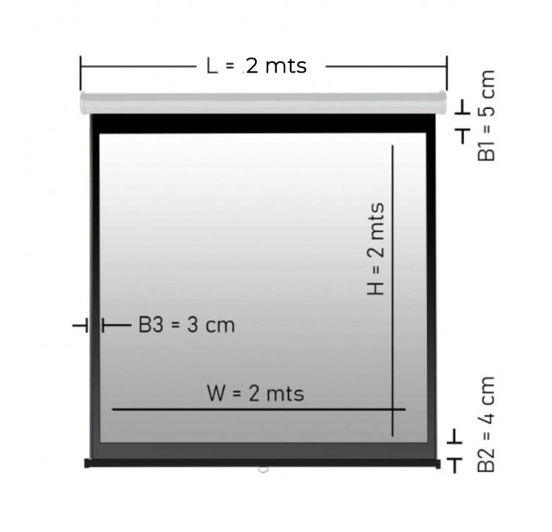 Telon Mural 2,00 x 2,00 Metros con SLR* (112" Diagonal) 1:1
