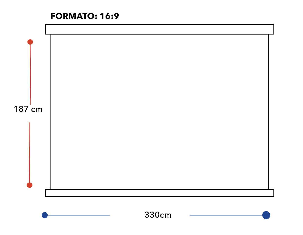 TELON MURAL 3,30 X 1,87 METROS (150" DIAGONAL) 16:9